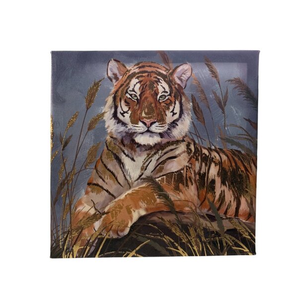 Golden Tiger Resting – 7.5x7.5 Canvas Wall Art | Nature-Inspired Decor - Picture 2 of 3